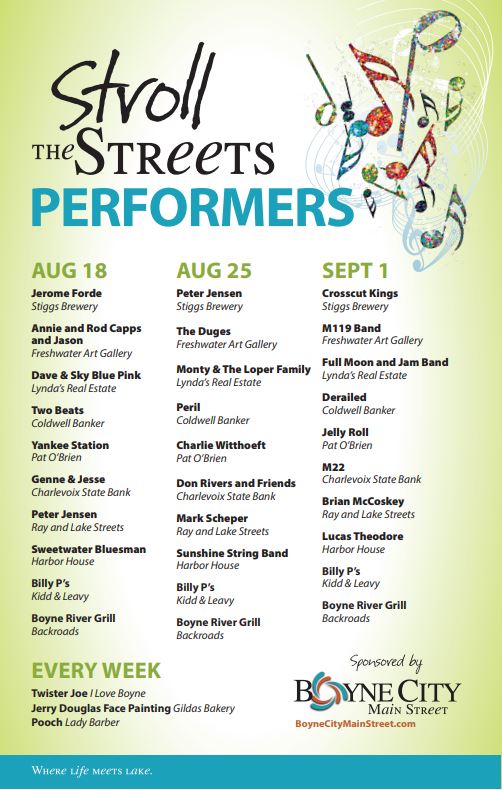 Stroll the Streets Boyne City Events Schedule Boyne City Main Street